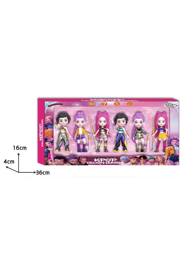 مجموعة دمى بطول 4 بوصات - عبوة من 6 شخصيات حركة مع ملابس مفصلة، أسلحة شخصيات وصندوق عرض لجمع الأطفال واللعب الخيالي - view 2